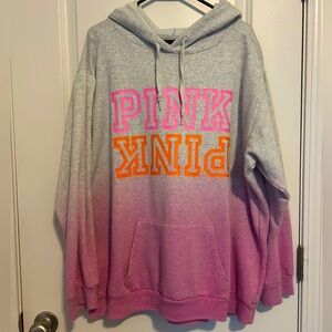 PINK Victoria's Secret Gray and Pink Ombre Hoodie
